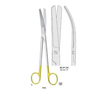 Falcon-Cut Nożyczki Sims maciczne tępo-tępe zagięte 230mm