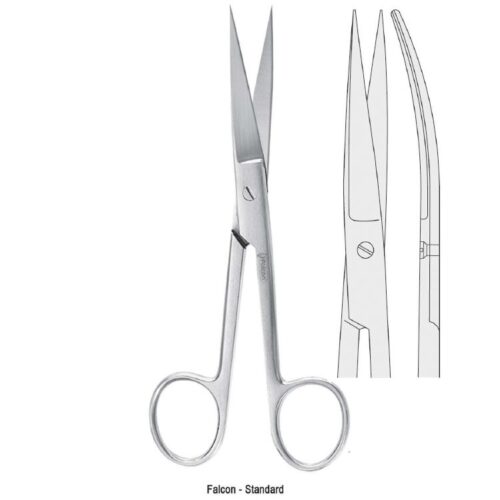 Nożyczki Falcon-Standard chirurgiczne ostro-ostre zagięte 145mm