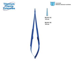 Igłotrzymacz mikro tytanowy prosty 185mm