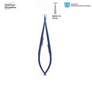Igłotrzymacz mikro tytanowy prosty 0.7mm 145mm