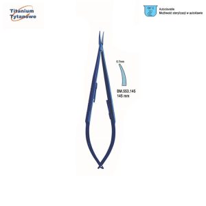 Igłotrzymacz mikro tytanowy zagięty 0.7mm 145mm