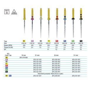 Pilniki NiTi Pro-T maszynowe 19mm SX (6 szt)