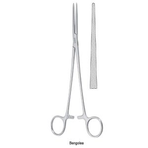 Kleszczyki naczyniowe Sawtell zagięte 180mm