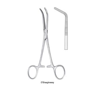 Kleszczyki naczyniowe Kocher zagięte 1x2 ząbki 225mm
