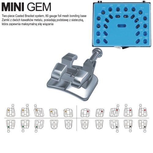 Zestaw zamków Mini Gem Roth .018 5x5 bez haczyka