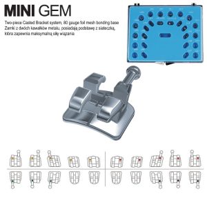 Zestaw zamków Mini Gem MBT .022 5x5 bez haczyka (20 szt.)