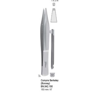 Penseta Comyns Berkeley (Bonney) do nakładania klamer 1x2 ząbki 150mm