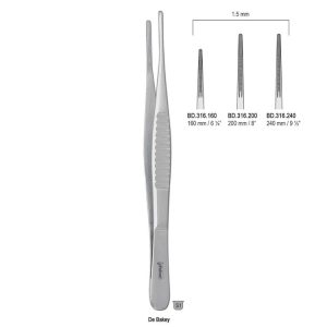 Penseta atraumatyczna De Bakey 1.5mm/160mm