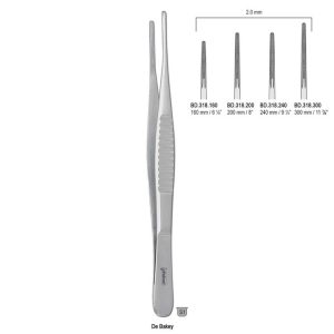 Penseta atraumatyczna De Bakey 2mm/240mm