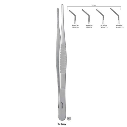 Penseta atraumatyczna De Bakey zagięta 2mm/160mm