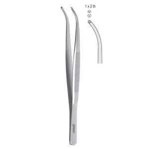 Penseta chirurgiczna Falcon-Medium zagięta 1x2 ząbki 145mm