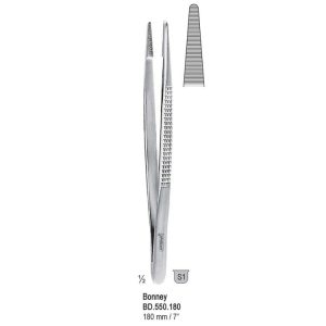 Penseta anatomiczna ząbkowana Bonney 180mm