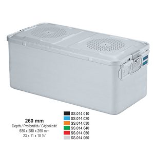 1/1 Kontener Falcon perforowana pokrywa+nieperforowana wanna 580x280x260mm czerwony