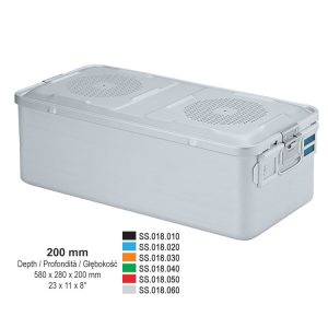 1/1 Kontener Falcon perforowana pokrywa+perforowana wanna 580x280x200mm czerwony