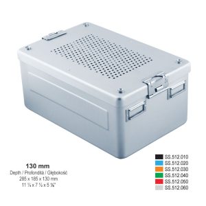 Kontener stomatologiczny perforowany 310x190x130mm złoty