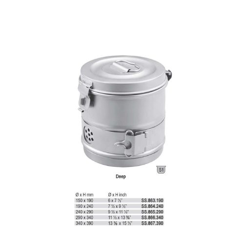 Puszka do sterylizacji głęboka 150 x 190mm