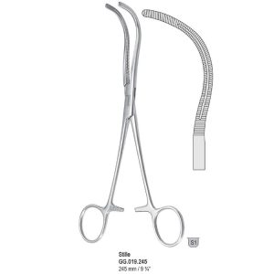 Kleszcze Foerster (Ballenger) do materiałów opatrunkowych ząbkowane zagięte 180mm