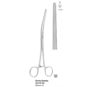 Kleszczyki naczyniowe Jacobson zagięte 125mm