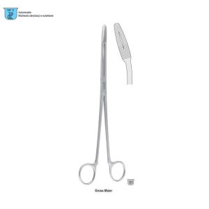 Kleszcze Gross-Maier do materiałów opatrunkowych zagięte 270mm