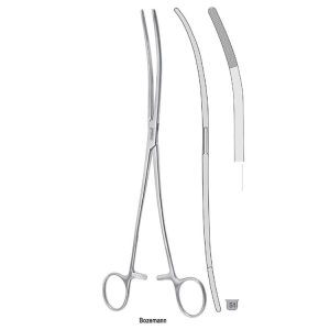 Kleszcze Bozemann do materiałów opatrunkowych ząbkowane w kształcie S 260mm