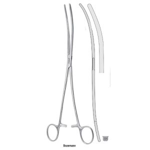 Kleszcze Bozemann do materiałów opatrunkowych gładkie w kształcie S 275mm