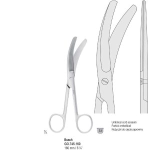 Nożyczki Busch do cięcia pępowiny 160mm