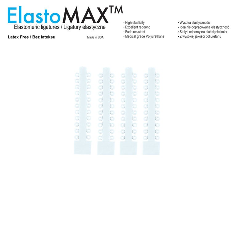 ElastoMax Ultra ligatury silikonowe bez lateksu przeźroczyste (1012 szt.)