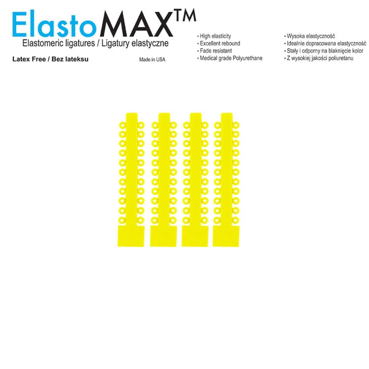 ElastoMax Solo ligatury bez lateksu fluorescencyjny żółty (1012 szt.)