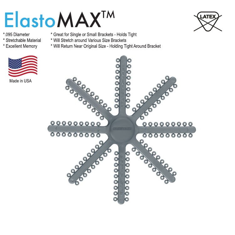 ElastoMax Mini ligatury .095 mm bez lateksu srebrny metalik (1008 szt.)