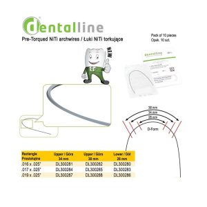 Łuki NiTi D-Form torkujące prostokątne góra .019" x .025", 34mm (10 szt.)
