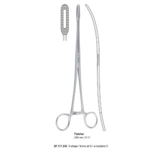 Kleszcze Fletcher do materiałów opatrunkowych w kształcie S 240mm
