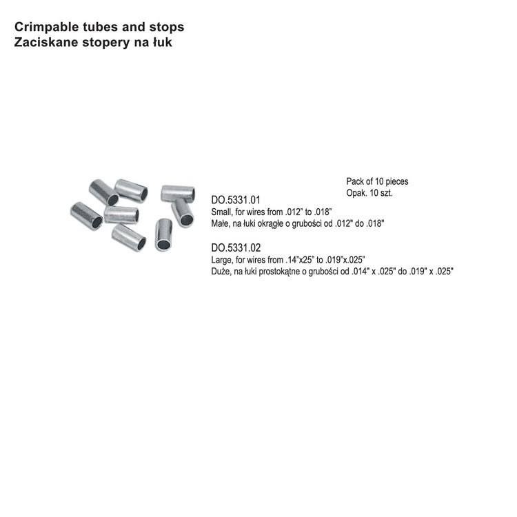 Stopery na łuk małe na łuki prostokąt 0.019", 2mm (10 szt)