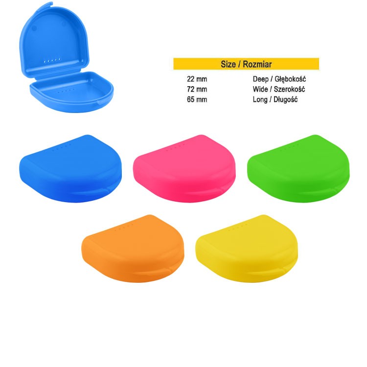 Pudełka orto classic mini na retainery mix kolorów 22 x 72 x 65mm (Opak. 15 szt.)