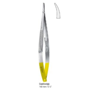 Falcon-Grip Igłotrzymacz Castroviejo gładki zagięty 140mm węglik spiekany
