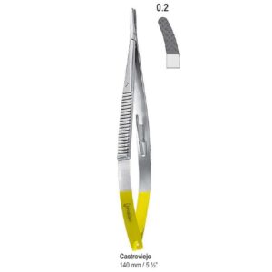 Falcon-Grip Igłotrzymacz Castroviejo zagięty 140mm węglik spiekany