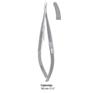 Igłotrzymacz Castroviejo zagięty 140mm