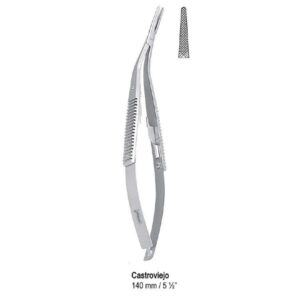 Igłotrzymacz Castroviejo podgięty pod kątem 140mm