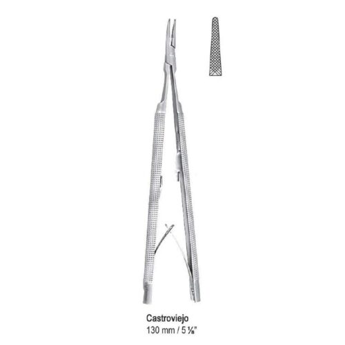 Igłotrzymacz Castroviejo okrągły uchwyt prosty 130mm