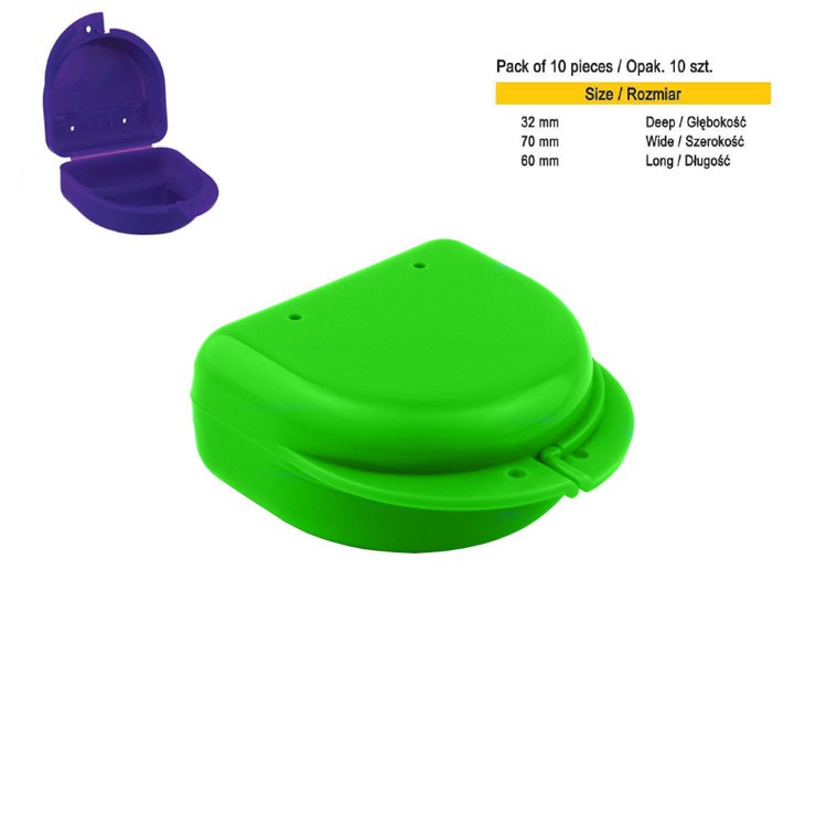 Pudełko protetyczne Classic Midi zielone fluorescencyjne 32 x 70 x 60mm (Opak. 10 szt.)