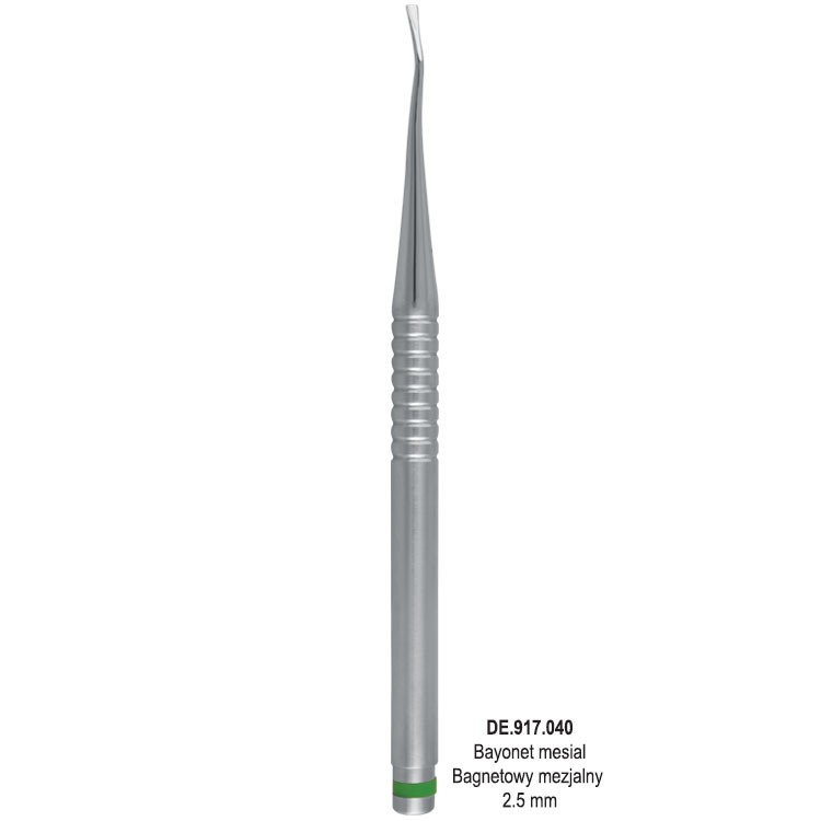 Luksator perio mikro-ząbkowany bagnetowy mezjalny 2.5mm zielony