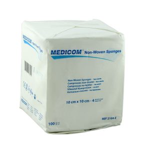 MEDICOM Kompresy włókninowe 100x100mm (Opak. 100 szt.)