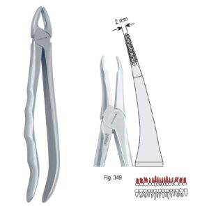 Kleszcze ekstrakcyjne anatomiczne do korzeni górnych fig. 349