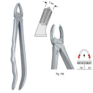 Kleszcze ekstrakcyjne anatomiczne do zębów trzonowych górnych fig. 18A