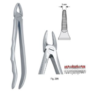 Kleszcze ekstrakcyjne anatomiczne do do korzeni górnych wąskie fig. 29N