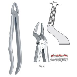 Kleszcze ekstrakcyjne anatomiczne do korzeni górnych wąskie fig. 51A