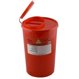 Jednorazowy pojemnik na ostre odpady medyczne czerwony pojemność 2L