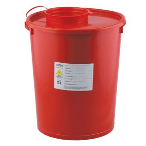 Jednorazowy pojemnik na ostre odpady medyczne czerwony pojemność 10L