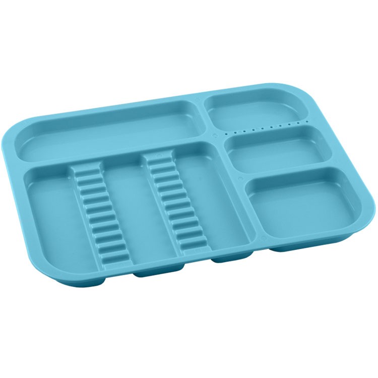 Tacka plastikowa niebieska 340x245x20mm (autoklawowalna 135°C)