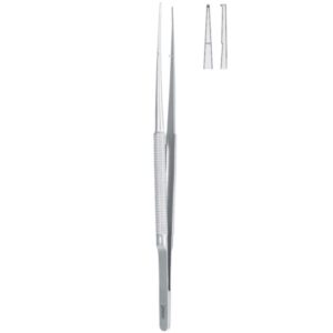 Penseta mikro chirurgiczna z uchwytem półokrągłym prosta 180mm