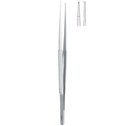 Penseta mikro chirurgiczna z uchwytem półokrągłym prosta 180mm